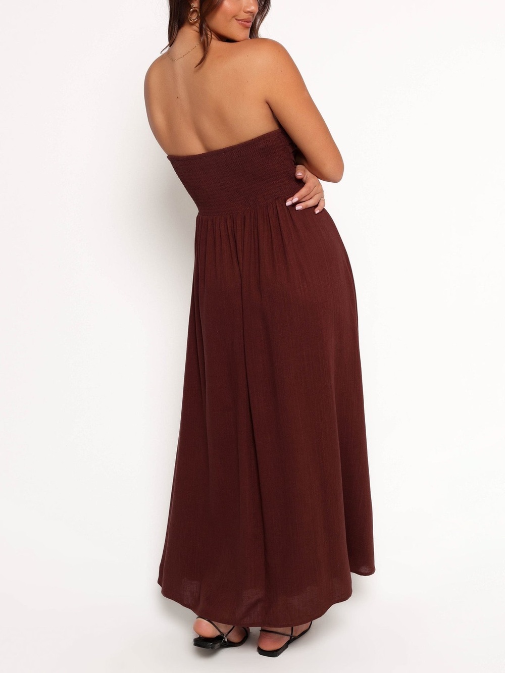 PETAL + PUP kayt strapless dress brown size S NWT - Picture 3 of 10